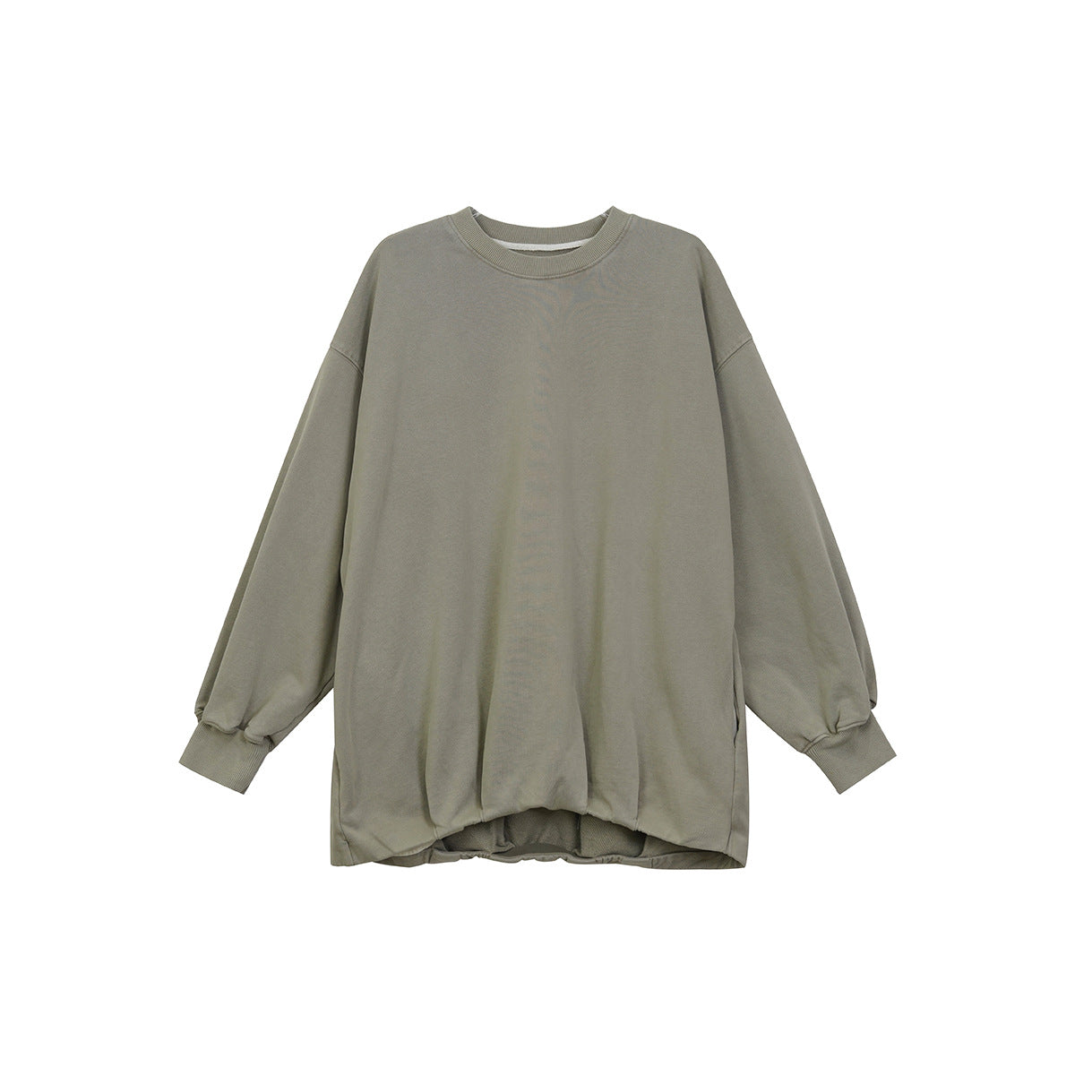 Pydshop grunge outfits Pleated Top for Women 2024 Autumn New Washed Distressed Hem Elastic Wide Sweater