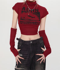 Pixel Eye Graphic Crop Top