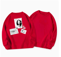 Pydshop grunge outfits Black American round Neck Sweater for Women Spring and Autumn 2024 New Oversize Hooded Retro Loose Long Sleeve Top