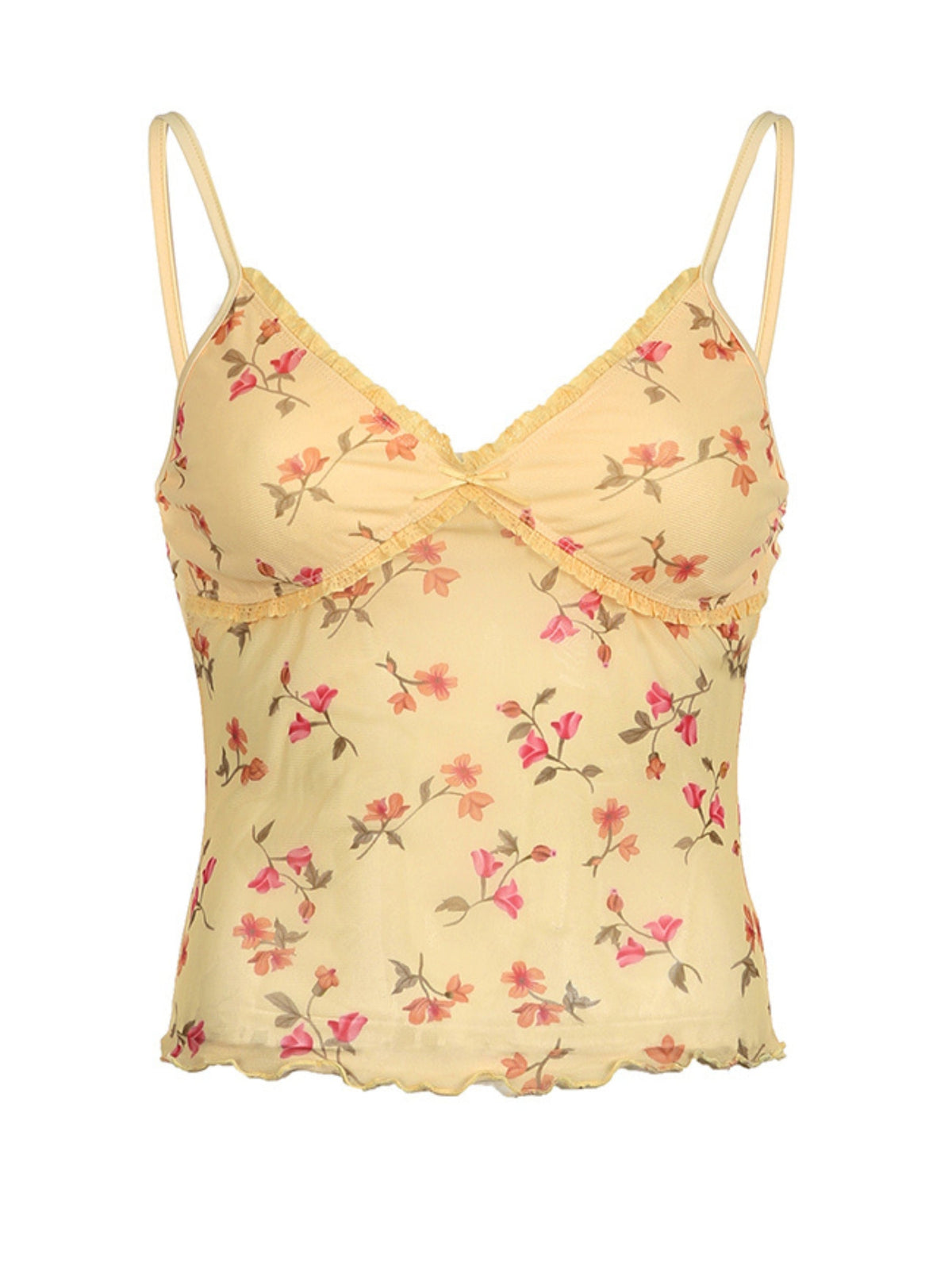 Pydshop Cara Floral Print Mesh Tank Top