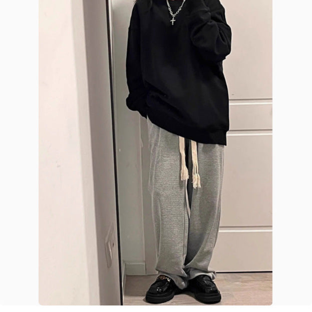 Pydshop grunge outfits Black American round Neck Sweater for Women Spring and Autumn 2024 New Oversize Hooded Retro Loose Long Sleeve Top