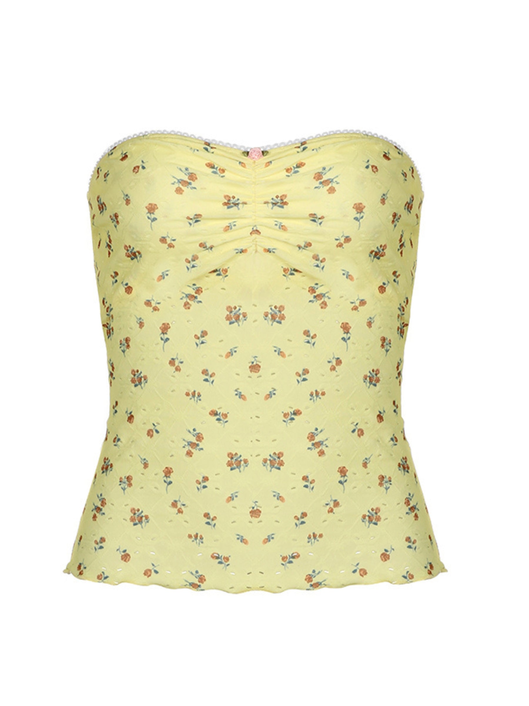 Pydshop Dena Mini Floral Print Strapless Top