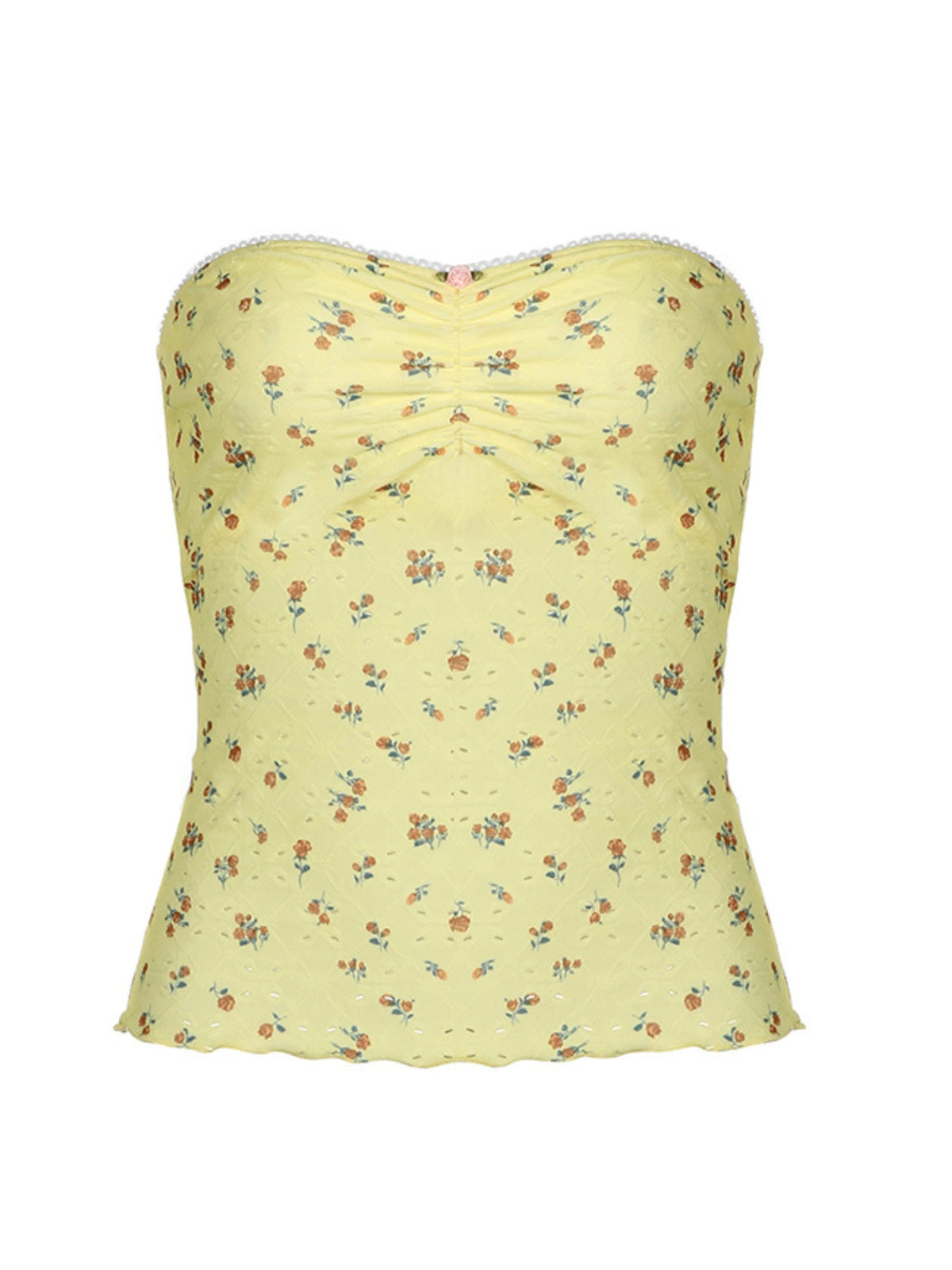 Pydshop Dena Mini Floral Print Strapless Top