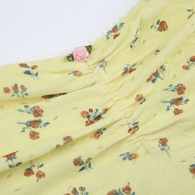Pydshop Dena Mini Floral Print Strapless Top