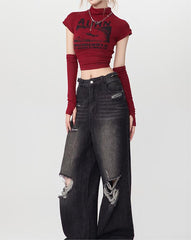 Pixel Eye Graphic Crop Top