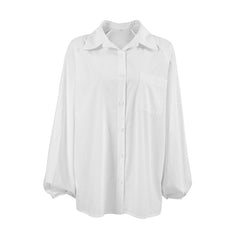 Pydshop casual dinner outfit fall Pure Cotton See-through High-Grade Loose Casual Women's Shirt 2024 Autumn and Winter Long-Sleeved Top for Women