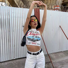 Pydshop Classic Letter Print Crop Top