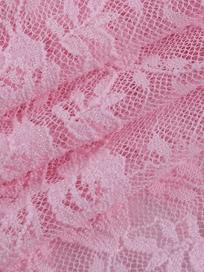 Pydshop Y2K Tank Top Pink Lace Crop Vest Tank Top