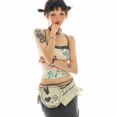 Pydshop Summer Sexy Backless Lace Up Camisole Tank Top 2024 New Slim Fit Vest for Women Y2k E-Girl Strapless Sleveless Tops Mujer