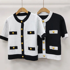 Pydshop Golden Lion Button Knit Top
