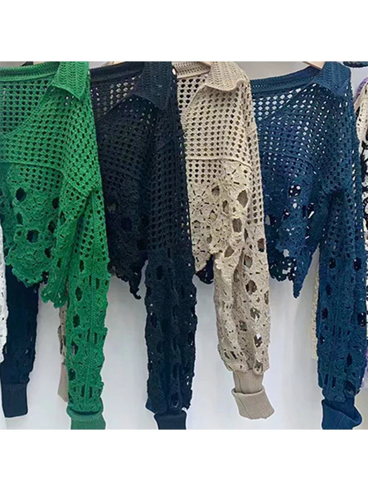 Pydshop Crochet Long Sleeve Top