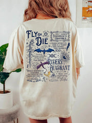 Pydshop Basgiath War College Dragon Rider Retro Shirt  2 Side Patten Cotton Tee Fourth Wing Riders T-Shirt Fantasy Apparel Y2K Top