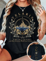 Pydshop 2 Side Patten Cotton Tee Velaris ACOTAR T-Shirt Velaris City Of Starlight Retro Shirt ACOTAR Velaris Fantasy Apparel Y2K Top