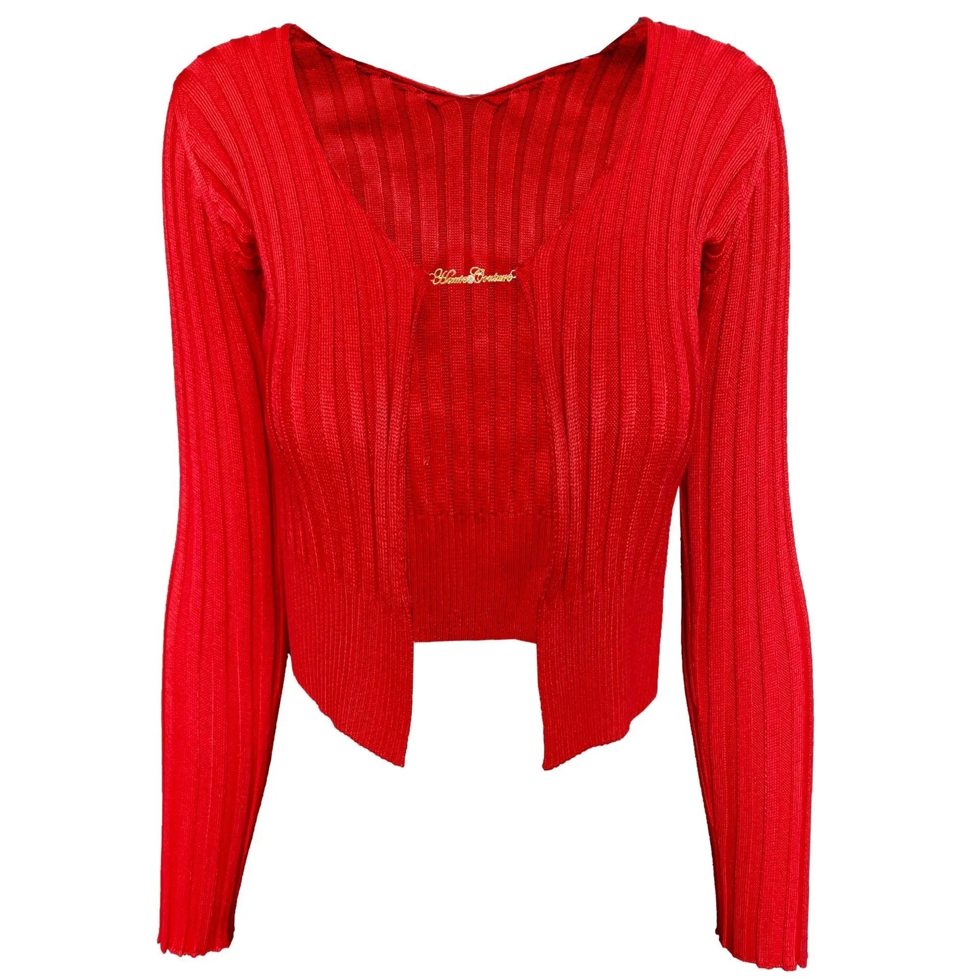 Pydshop Knitted Long Sleeve Ribbed Mini Top and Full Sweater