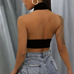 Pydshop y2k Halter Top Women Summer Clothes Solid Color Sleeveless Backless Vest T Shirt 2000s Aesthetic Clothing Streetwear