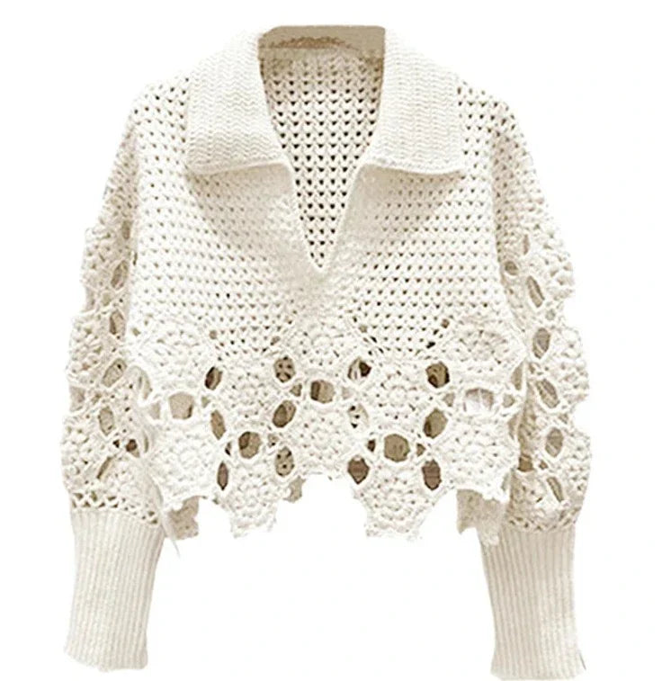 Pydshop Crochet Long Sleeve Top