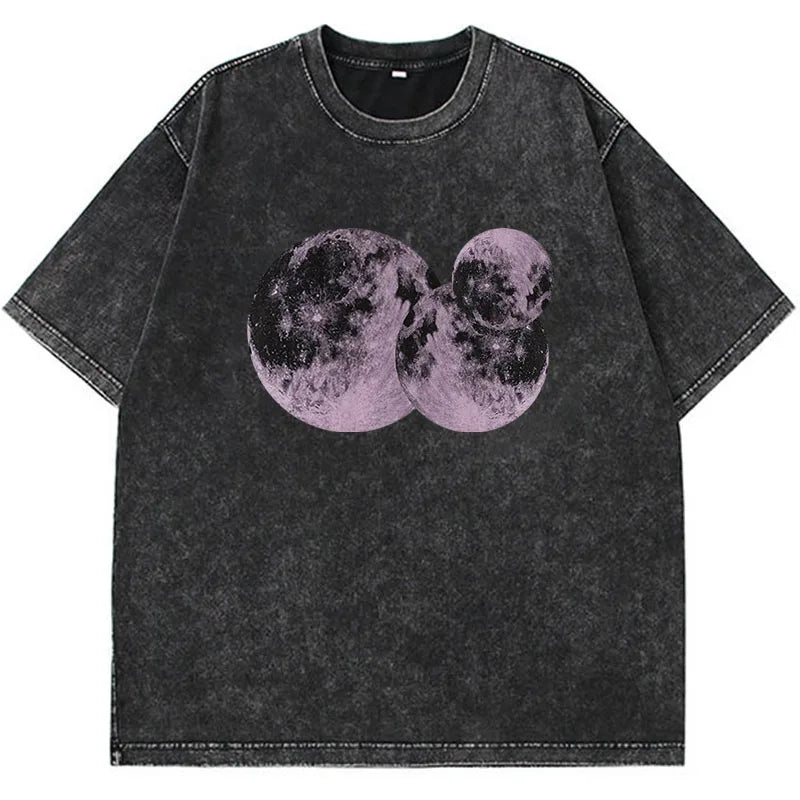Pydshop Acid Washed Vintage T Shirt Streetwear Hip Hop Punk Harajuku Print T Shirt Women Casual Cotton Short Sleeve Tops Y2k