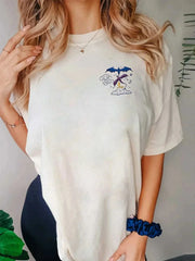 Pydshop Basgiath War College Dragon Rider Retro Shirt  2 Side Patten Cotton Tee Fourth Wing Riders T-Shirt Fantasy Apparel Y2K Top