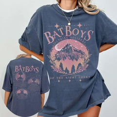 Pydshop ACOTAR Bat Boys Shirt Sarah J Maas Book Boyfriend Night Court 100% Cotton Loose Retro Shirt Unisex Tee Fantasy Apparel Y2K Top