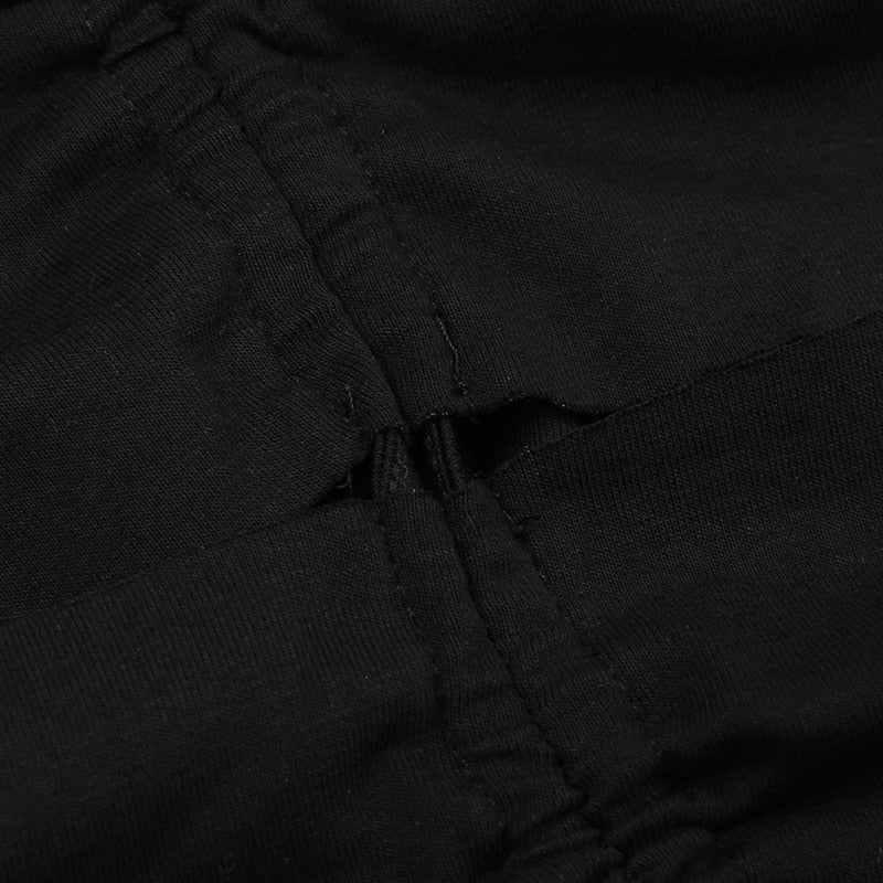 Pydshop Black Drawstring Shirring Off Shoulder Top