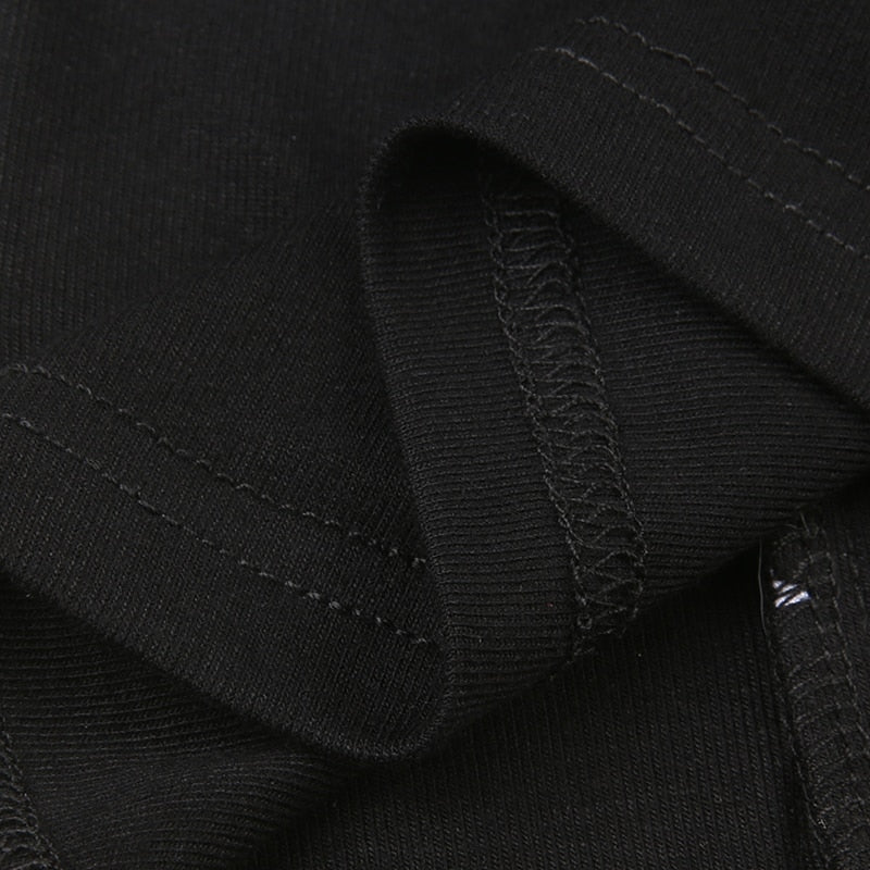 Pydshop Black Casual Stripe Stitch Zipper Top