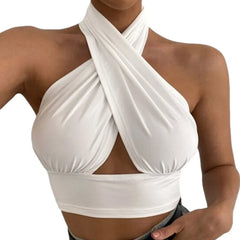 Pydshop y2k Halter Top Women Summer Clothes Solid Color Sleeveless Backless Vest T Shirt 2000s Aesthetic Clothing Streetwear