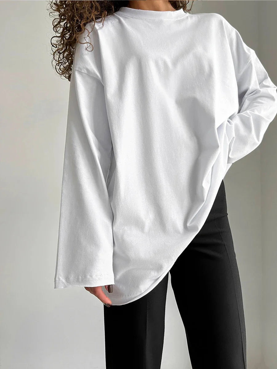 Pydshop Basic O-neck 100% Cotton T Shirt Women Loose Oversized Pullover Chic Cusual Tees Female Tops Girl Clothing 11 Colors