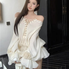 Pydshop High Quality French Fashion Luxury Lady Shirts & Blouses Women Fried Street Loose Blusas Ruffled Edge Patchwork Flower Tops