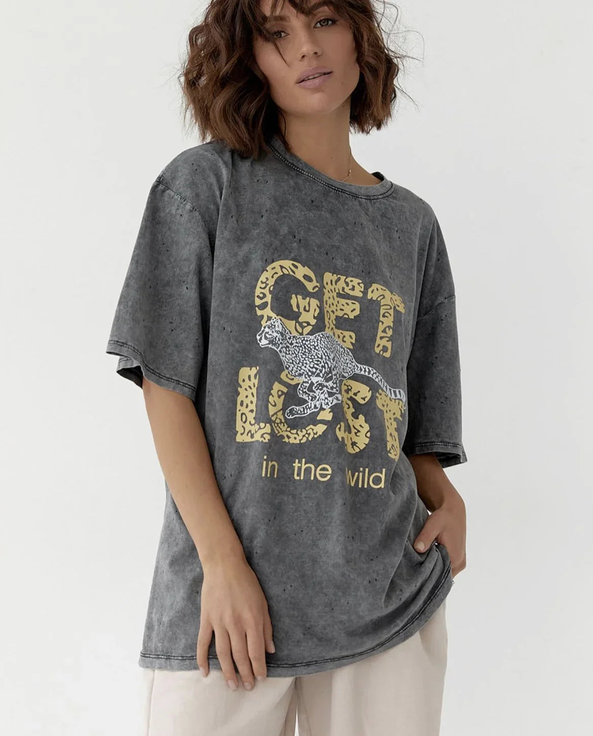 Pydshop Acid Washed Vintage T Shirt Streetwear Hip Hop Punk Harajuku Print T Shirt Women Casual Cotton Short Sleeve Tops Y2k