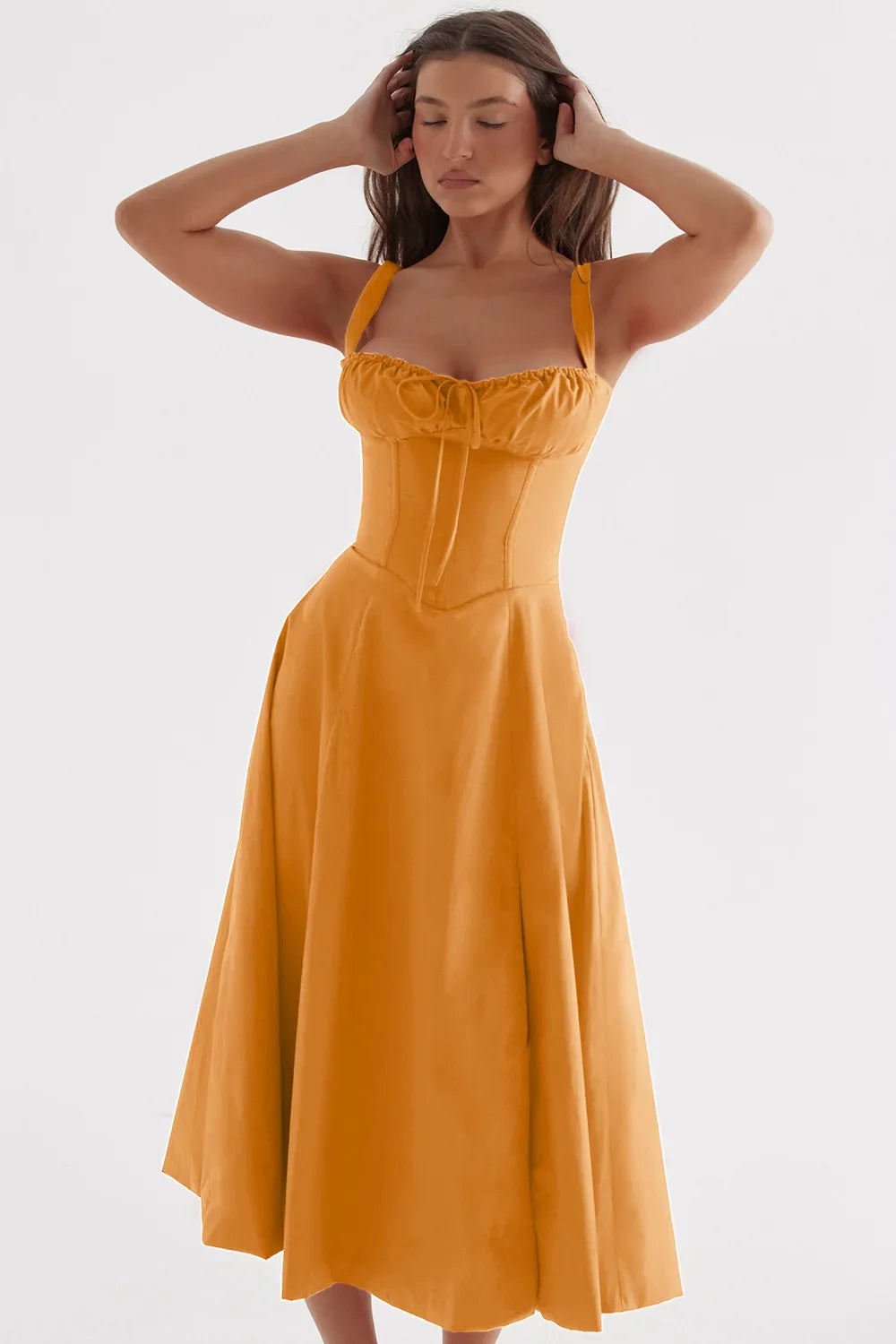 Slim Bodycon A-Line Midi Dress