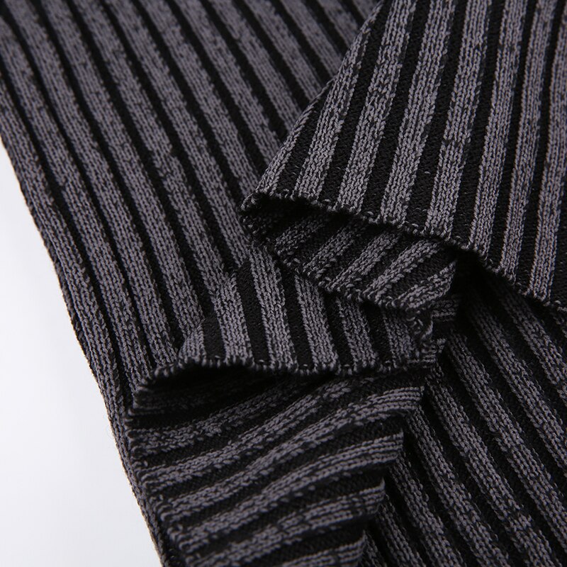 Pydshop Gothic Stripe Knitted Embroidery Top