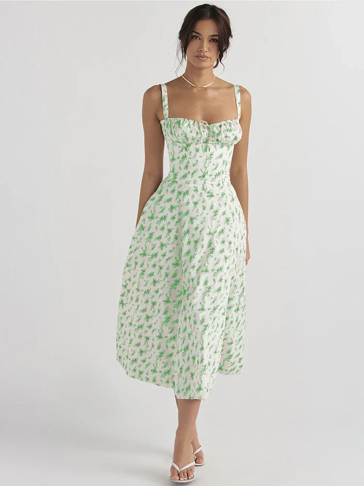 Slim Bodycon A-Line Midi Dress