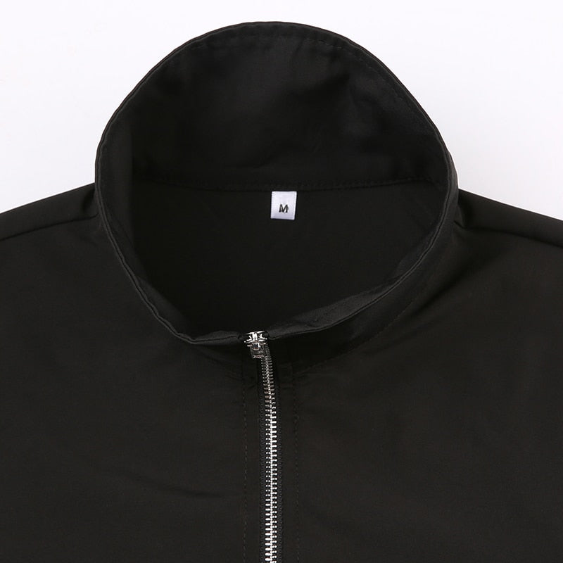 Pydshop Black Buckle Turtleneck Pullover Smock Zipper Top