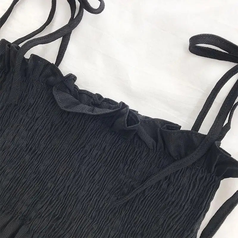 Pydshop Bow Halter Folds Open Back Camisole Cropped Vest Top