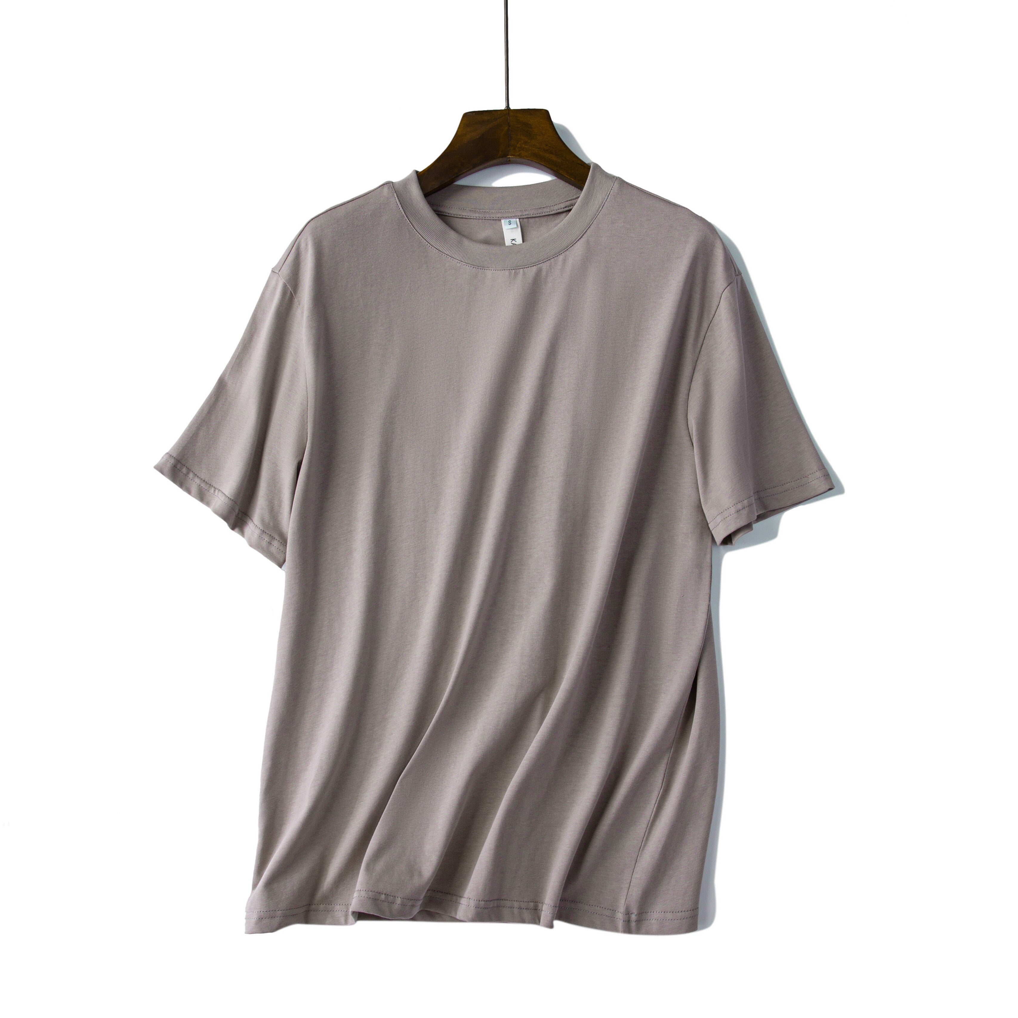 Pydshop 2023 Summer Women Casual Basic Cotton T shirt Short sleeve Casual top New tees Thick High quality Shirt Pink Grey Green Blue