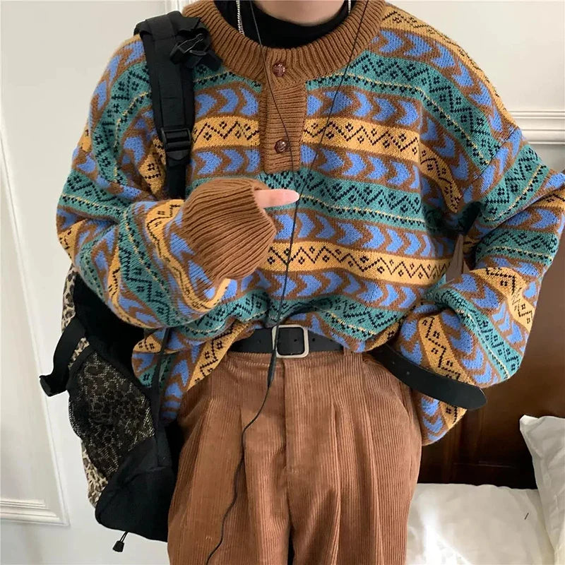 Pydshop Harajuku Retro Bf Oversize Sweater Simple Loose Streetwear Knitted Pullover Women Casual Preppy Style Fall Winter Tops New