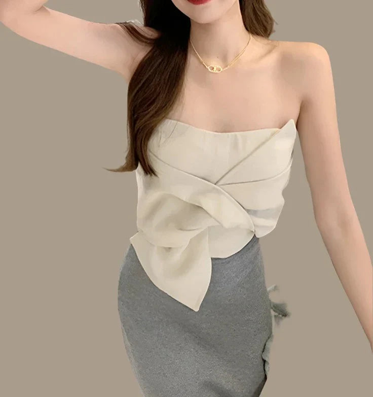 Pydshop Bow Off Shoulder Bustier Tube Top