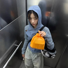 Pydshop Korean Fashion Blue Hoodie Sweatshirt 2024 Autumn Slim Fit Hollow Out Tops Women Y2k E-Girl Long Sleeve Casual Sweatshirts