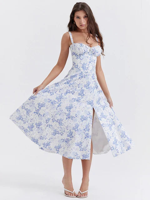 Slim Bodycon A-Line Midi Dress