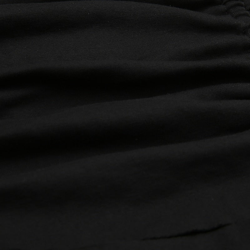 Pydshop Black Drawstring Shirring Off Shoulder Top