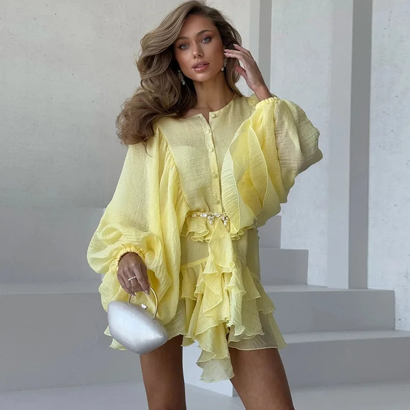 Stylish Ruffled Mini Dress