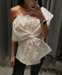 Pydshop Bow One Showlder Irregular Solid Top