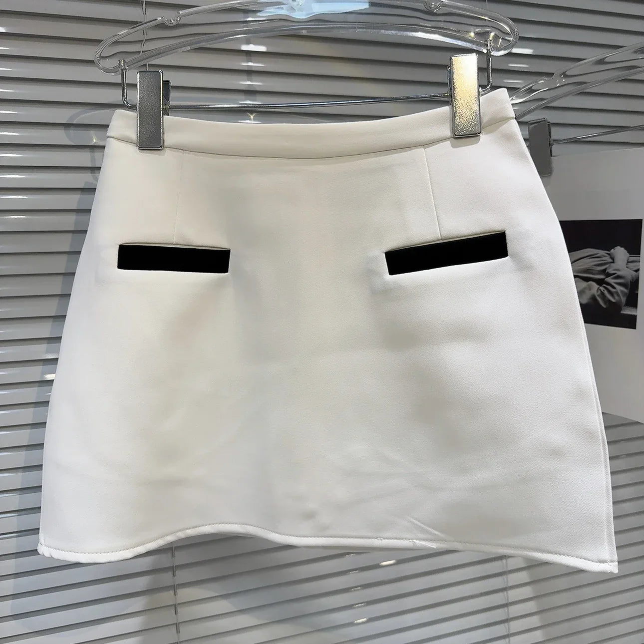 Pydshop Contrast Short Sleeve Buttoned Vest Top And Mini Skirt Set