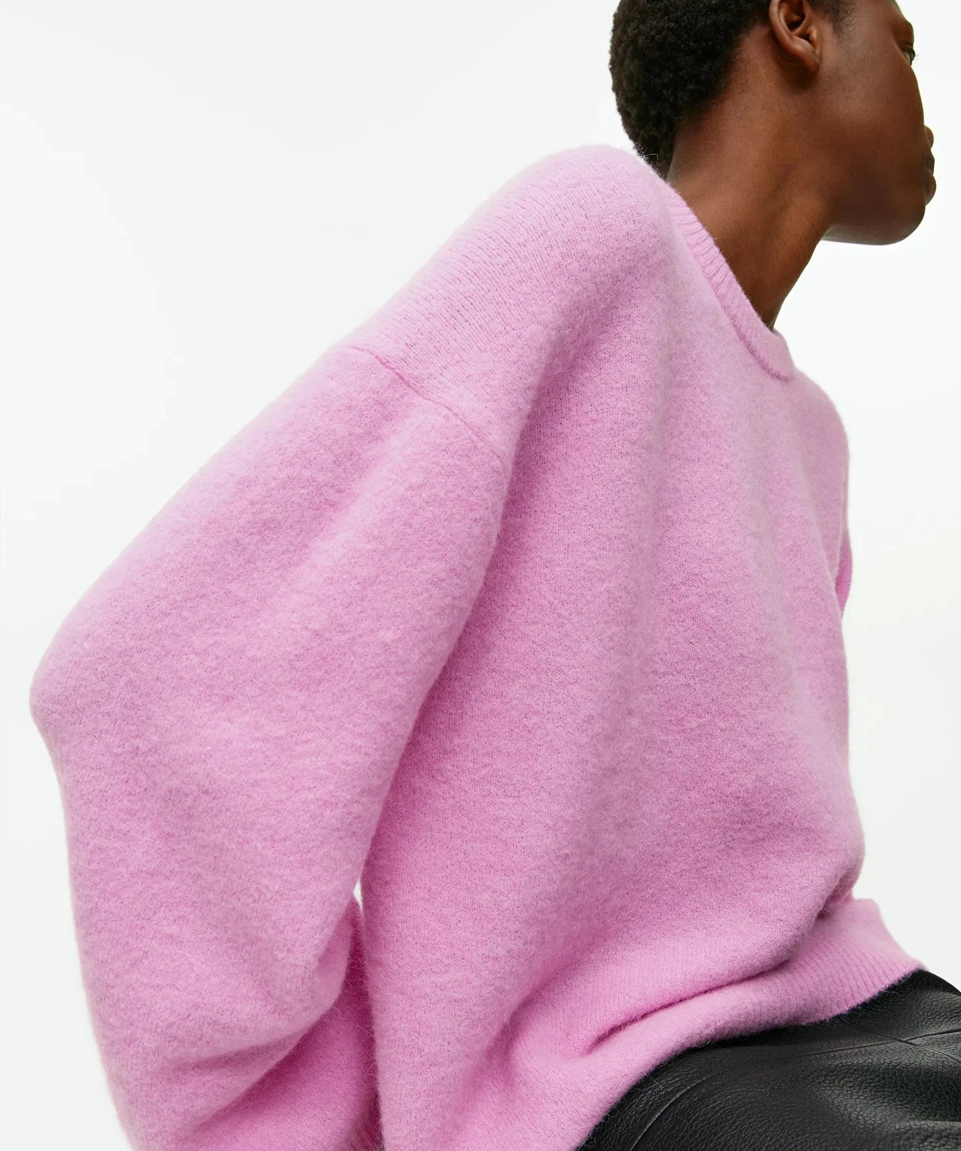 Pydshop Basic O Neck Lantern Sleeve Sweater Women 2024 Oversized Pink Blue Knitted Pullovers Female Casual Thick Warm Tops