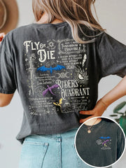 Pydshop Basgiath War College Dragon Rider Retro Shirt  2 Side Patten Cotton Tee Fourth Wing Riders T-Shirt Fantasy Apparel Y2K Top