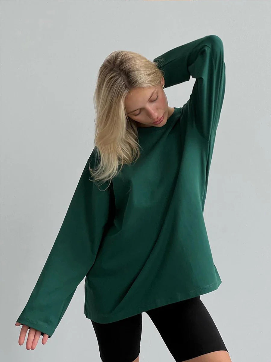 Pydshop Basic O-neck 100% Cotton T Shirt Women Loose Oversized Pullover Chic Cusual Tees Female Tops Girl Clothing 11 Colors