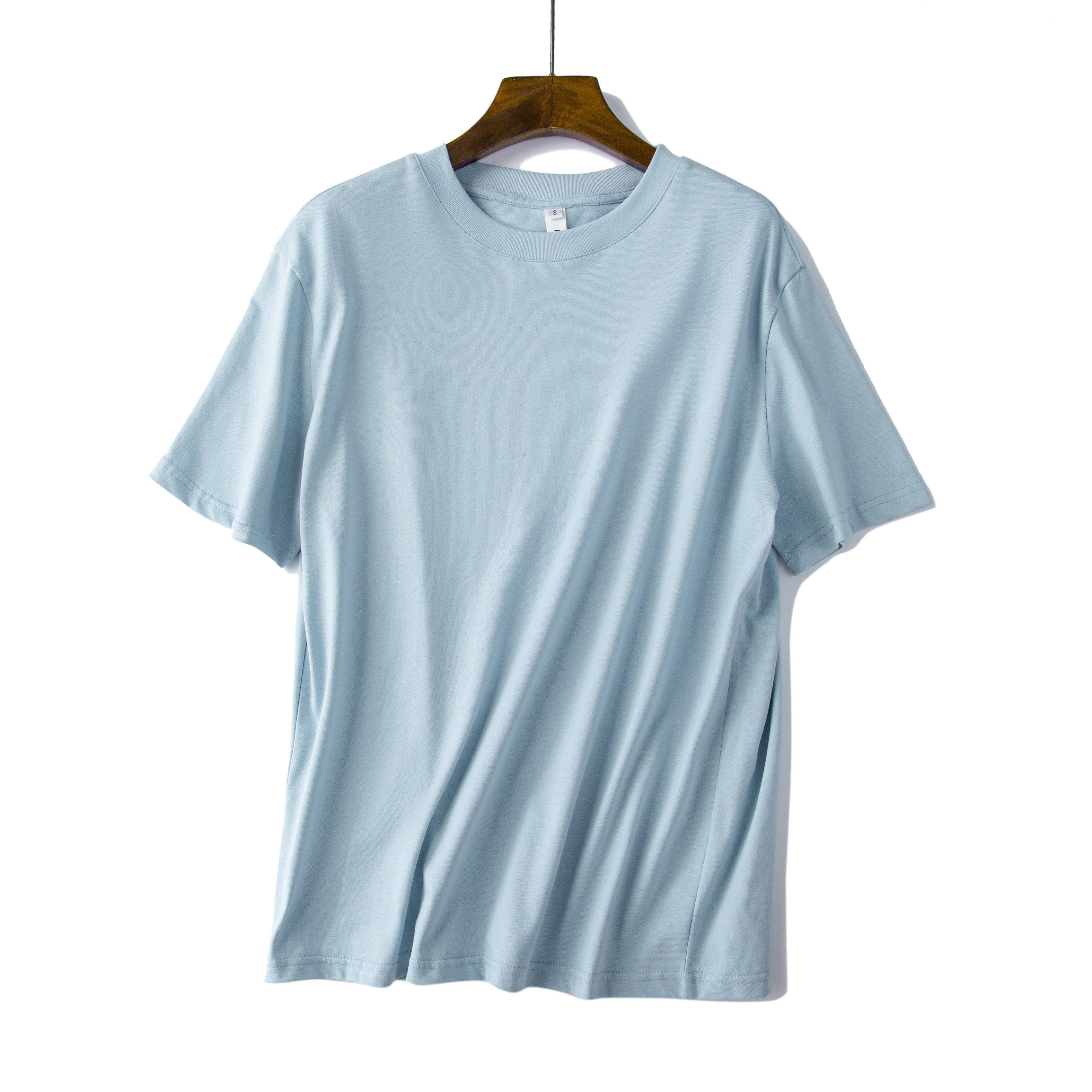 Pydshop 2023 Summer Women Casual Basic Cotton T shirt Short sleeve Casual top New tees Thick High quality Shirt Pink Grey Green Blue