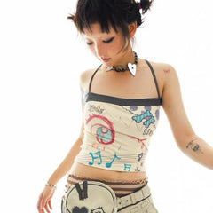 Pydshop Summer Sexy Backless Lace Up Camisole Tank Top 2024 New Slim Fit Vest for Women Y2k E-Girl Strapless Sleveless Tops Mujer