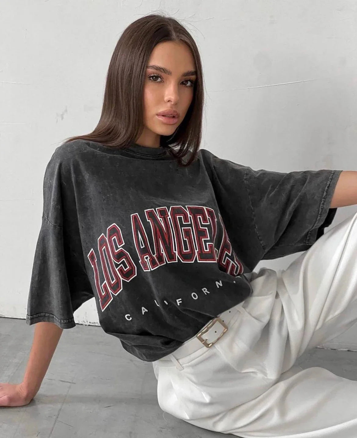 Pydshop Acid Washed Vintage T Shirt Streetwear Hip Hop Punk Harajuku Print T Shirt Women Casual Cotton Short Sleeve Tops Y2k