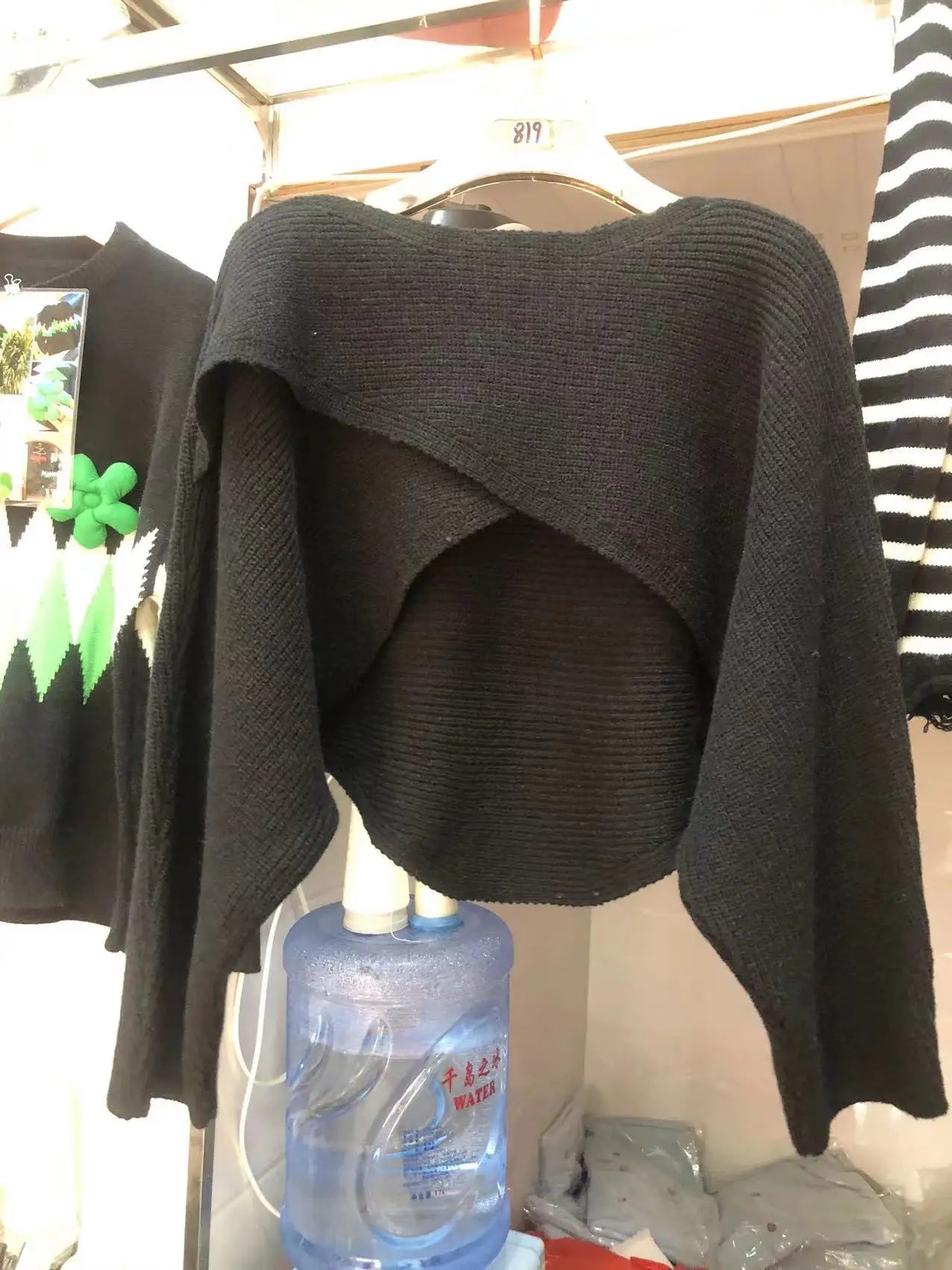 Pydshop 2024 Short Women's Pullovers Sweaters Autumn Winter Streetwear Knitted Sweater Long Sleeve Cross Irregular Solid Y2K Tops Sexy